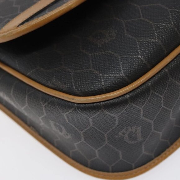 Christian Dior Honeycomb Canvas Shoulder Bag PVC Brown Gold Auth BA1926 - Picture 5 of 16